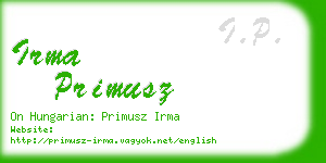 irma primusz business card